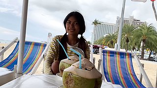 Tiny Thai teen takes a huge cock inside
