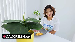 Silent girl capitulates all three fuck-holes