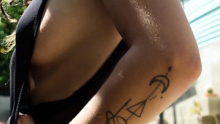 Bubble butt teen babe Uma Jolie outdoor