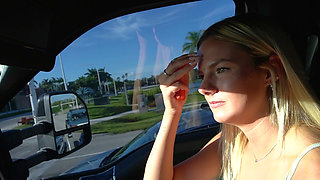 Sexy 20 Year Old Blonde Cheats on Her Boyfriend in Parking Lot -lacy Tate