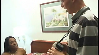 Pretty perky breasted black slut with tattoos gets fucked hard by white dick