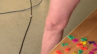 Bound Chastity Sub Fridge Magnet Squat Punishment