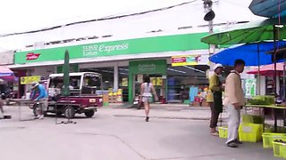 Picking up hairy pussy amateur Thai MILF
