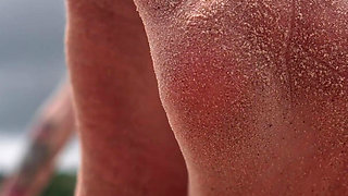 Worship My Feet on Public Beach and Get My Permission to Cum
