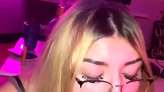 Bespectacled, librarian, blonde schoolgirl meets a big black dick.