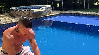 Flirting with a super hot busty Colombian outdoors in the