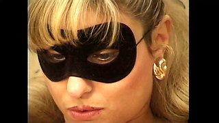 Hot Amateur Masked MILF Wife Masturbates Her Hairy Pussy with a Big Dildo