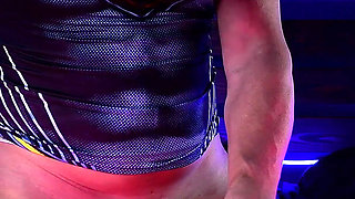Neon Sex with Tattooed Barbie and Superman, Big Tits and Cum on Ass