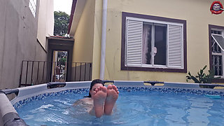 Your Slut Neighbor Showing Herself in the Pool