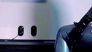 MILF with Big Ass Teasing by Shiny Latex Outfit