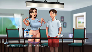 My stepsister is so horny that she wanted to fuck me all the time until I ran out of cum - summertime saga