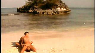 Lucky, Hung Stud Fucks Two Pretty Young Chicks Hard on the Beach