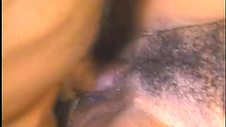 Unbelivable ebony woman with fantastic boobs gets cock inside her hairy cunt