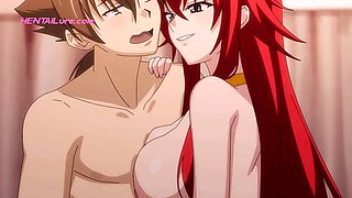 Rias Undresses Slowly Before Giving Issei a Deep  Warm Oral Finish  HENTAI Parody