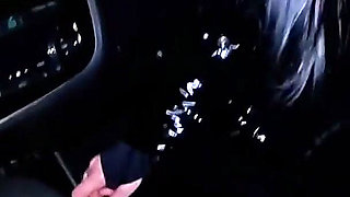 Night Pickup Downjacket MILF Fantasy. Smoking, Car Blowjob and Cum on Glossy Jacket
