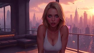 Cloud Level Olivia in the Future Sexy Teasing Showing Her Big Cleavage Part 2