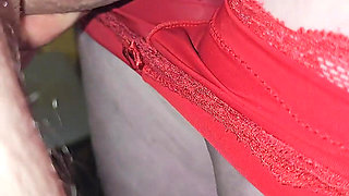 Old Pervert Cums on My Hairy Pussy Big Dick Head