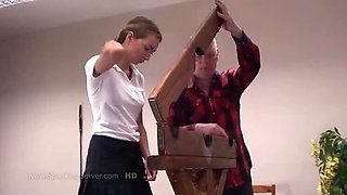 Blonde Teen Vicky Gets Her Ass Whipped - Hard German BDSM Punishment