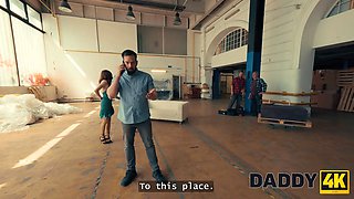 Daddy4k. little crevice for a lovely warehouse deal