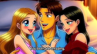 My stepbrother fucked me and my friend alone at home