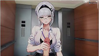 Anime Girl - Your Dominant Coworker Jerks You Off In The Work Elevator Vtuber Hentai Rp