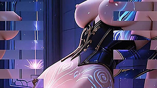 Lustrender: Mystic Pregnant Pissing Rooftop Neon Dominatrix - Ai Video