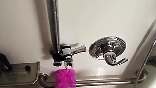 POV Public Shower Blowjob Behind the Scenes with Hot Wife