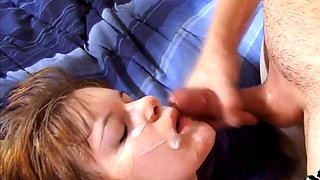 Tattooed Cheerleader Gets Filled And Swallows