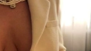 Horny big boobed fat chubby busty blonde