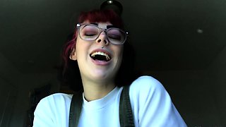 Solo girl masturbates with double dong No anal