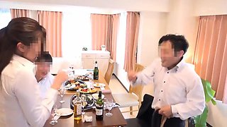 Hot Office Babe At A Party: Blowjob, Doggy  Asian Porn