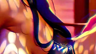 (4K) AI 3D Animated Porn – Goth Latina Baddie Worships Big White Cock (Interracial ASMR) - AI Visuals X