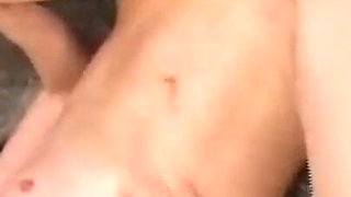 Small tits babe loves to get a warm load in her mouth