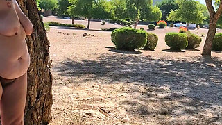 Thick BBW wife public nude blowjob! BadBlondieMonroe