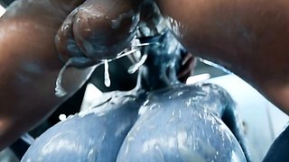 Blue Skinned Futa Gets Pounded by Massive Cock in Shower