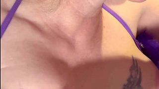 Beautiful mature wife gives head with cum on tongue