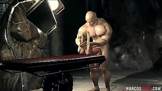 Blonde 3d teen fucked by dungeon lord