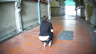 Japan Walking with Her Ass Out Outdoors