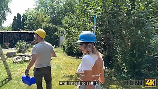 Hunt4k. magnificent fanta sie bangs with old hunter for her annual bank check in public