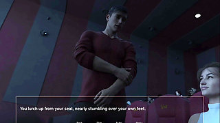 Stepmom Made Me Boner in Dark Theater and Stranger Girl's Handjob in Theater Restroom - Shadows of Deceit - E08