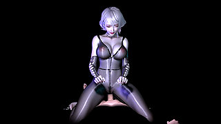 3D Short Hair Slut Asian Whore Wearing Sexy Lingerie Got Fucked so Hard