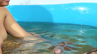 Girl Romance with Boy While Bathing in Pool