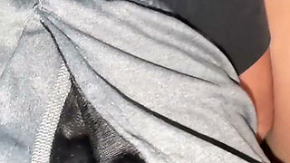 Big-assed Woman Touches a Stranger's Erect Penis. Flash Dick!!