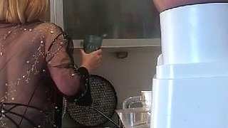 Big Boobed Blonde Masturbates With A Dildo In The Bathroom