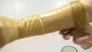 two women fetish latex asslicking and anal mff