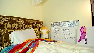 Sexy amateur teen with big boobs gives blowjob