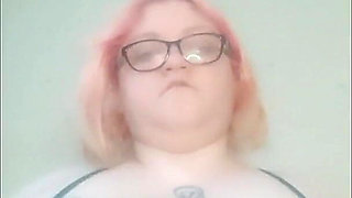 Amputated Fat BBW Playing with Her Huge Tits - Amateur Slow Motion