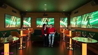 Hot Latina Wife Cheats in VIP Room - Cuckold Husband Films Handjob & Cumshot on Big Natural Tits