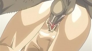 Brunette babe gets wild in a steamy hentai session