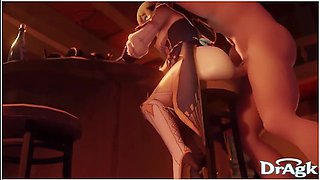 Jean Gunnhildr - Loves Getting Her Ass Fucked At A Bar, Gaped And Creampied - Genshin Impact Porn With Car Toon